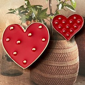 Red enamel hearts
